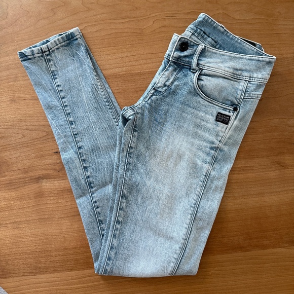 G-Star Midge Cody Skinny Jeans in Light Blue (Size 28 Tall) - Picture 3 of 13